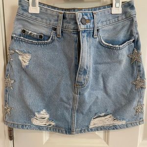 LF Carmar - sparkle star denim mini skirt - 26